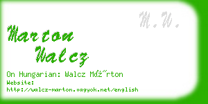 marton walcz business card